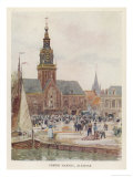 Cheese Market in the Town Square Alkmaar Giclee Print by Herbert Marshall
