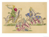 English Knights in Combat One Seriously Wounded Giclee Print by Henry Shaw