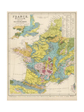 Map of France Belgium and the Netherlands Reproduction procédé giclée par Thomas Johnson