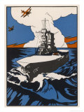 The "Saratoga" Aeroplane Carrier of the U.S.Navy Giclee Print by Edward Shenton