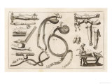 Diagram to Show the Various Methods Used for Opening Veins and Performing Blood Transfusions Giclee Print by Heister 