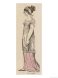 Short White Transparent Tunic with Self-Coloured Embroidery and Fringing Worn Over a Pink Slip Giclee Print by R. Sands