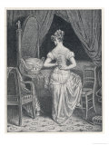 Lady Laces up Her Corset at the Back Giclee Print by Alphonse Leon Noel