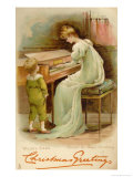 Son Listens While Mama Plays the Piano Giclee Print by Maud Goodman