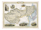 Map of Tibet Mongolia and Manchuria Giclee Print by J. Rapkin