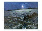 Flares Illuminate the Desolate Landscape in Which the Lines of Trenches are Like Crevasses Giclee Print by Geo Michel Flares Illuminate the Desolate Landscape in Which the Lines of Trenches are Like Crevasses Giclee Print by Geo Michel