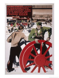Komsomol Members Fight for the Bolshevik Reconstruction of Transport! Giclee Print by Alexei Kokorekin