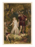 A Midsummer Night's Dream, Act IV Scene I: Bottom and Titania reproduction procédé giclée par Joseph Kronheim