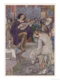Minstrel Entertains the Company in a Norman Hall Giclee Print by Evelyn Paul