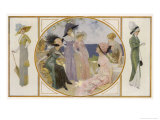 Garden Party Frocks 1911 Giclee Print by Rene Lelong