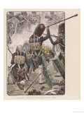 Battle of Hanau Prussian Cavalry Attack the French Foot Artillery of the Garde Imperiale Giclee Print by Job 