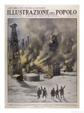Disasterous Fire Breaks out at an Oil Well Calgary Canada Giclee Print by Aldo Molinari
