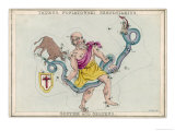 Poniatowski Star Map reproduction procédé giclée par Sidney Hall