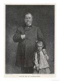 Louis Pasteur French Chemist and Microbiologist with His Granddaughter Giclee Print by T. Johnson