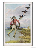 He is Towed Through the Air by a Flight of Friendly Ducks Giclee Print by O. Herrfurth