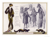 Exoticly Patterned Evening Coat or Mantle Trimmed in Skunk Fur Children's Tailor- Made and Coats Reproduction procédé giclée par Jacques Nam