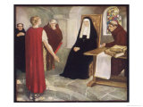 Saint Hilda of Whitby Anglo-Saxon Abbess Receiving a Visit from Caedmon Giclee Print by Stephen Reid