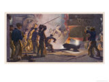 An Interior View of Krupps' Steelworks Ruhr Giclee Print by Heinrich Kley