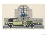 The Chauffeur Waits in the Renault Giclee Print by Jean Grangier