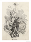 Country Bumpkins Compete for a Sucking Pig Fixed to the Top of a Greasy Pole Giclee Print by Robert Seymour