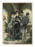 Visiting an Aquarium at a Spanish Seaside Resort Giclee Print by D. Eusebio Planas