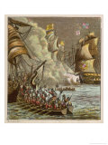 The Spanish Armada is Defeated by the Sailors of the English Fleet in the Channel Giclee Print by Joseph Kronheim