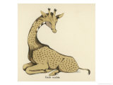 Giraffe Sitting Down Giclee Print by Germaine Hagemans