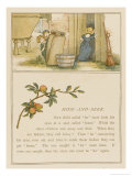 Three Children Play Hide and Seek Outdoors reproduction procédé giclée par Kate Greenaway