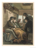 Passengers in a Spanish Railway Compartment Giclee Print by D. Eusebio Planas