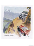 An Exciting Encounter on a Mountain Road: The View is Very Impressive Lámina giclée por Geo Ham An Exciting Encounter on a Mountain Road: The View is Very Impressive Lámina giclée por Geo Ham