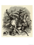 Edgehill Two Mounted Combatants Clash During the Battle Giclee Print by C.w. Sheeres