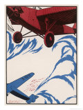 The Undercarriage of a High- Wing Monoplane Giclee Print by Edward Shenton