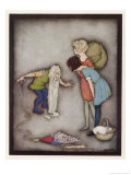 The Two Girls and the Dwarf reproduction procédé giclée par Jennie Harbour