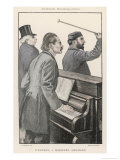 Jules Massenet French Composer with Fellow- Musicians d'Ennery and Gailhard Giclee Print by Paul Renouard