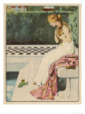 The Princess Discovers a Frog at Her Feet: Curiously He Too is Wearing a Crown reproduction procédé giclée par Willy Planck