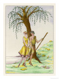 Daphnis and Chloe Standing Beneath a Tree Giclee Print by Fritzi Low