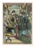 Admiring the Jewels in a Museum Showcase Giclee Print by D. Eusebio Planas