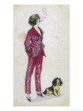 Forward Young Woman Wears a Cerise Pink and Red Pyjama Suit reproduction procédé giclée par Xavier Sager