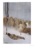 Nekumonta Collapses in the Snow Whilst Searching for a Rememdy for His Sick Wife Giclee Print by James Jack