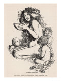 Gargantua and His Son Pantagruel are Influenced by the "Fruits of the Vine" from an Early Age Giclee Print by Heath Robinson
