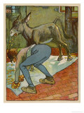 Young Boy Bends to Pick up Some Gold Coins Giclee Print by Willy Planck Young Boy Bends to Pick up Some Gold Coins Giclee Print by Willy Planck