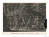 Ritual Combats of Macho Males of the Botocudo People of Brazil Giclee Print by H. Mueller