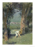 "Die Sternthaler," The Child Gathers up the Star Money Fallen from the Sky Giclee Print by Paul Hey