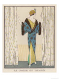Fur-Trimmed Kimono Style Evening Manteau Giclee Print by J. Gose Fur-Trimmed Kimono Style Evening Manteau Giclee Print by J. Gose