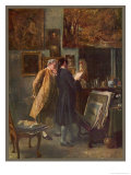 Le collectionneur de gravures reproduction procédé giclée par J.l. Meissonier