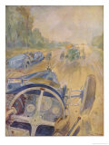 The Race as the Bugatti Driver Sees It Giclee Print by Geo Ham