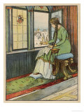 Snow White's Mother Pricks Her Finger reproduction procédé giclée par Willy Planck