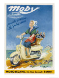 The Moby by Motobecane Takes a French Countrywoman to Market Lámina giclée por Geo Ham The Moby by Motobecane Takes a French Countrywoman to Market Lámina giclée por Geo Ham