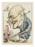 The French Senate Personified as an Old Man Putting Sticks in a Wheel to Prevent Progress Giclee Print by Moloch 