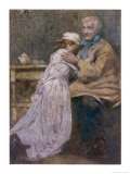 The Daughter is Comforted by Her Father When She Learns That She Will Have to Leave the Village Giclee Print by W. Lee